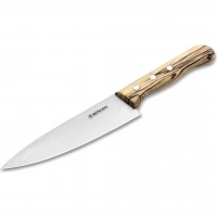 Кухонный шеф-нож Boker Tenera Chef’s Medium Ice Beech, 158 мм, сталь С75, рукоять белый бук купить в Казани