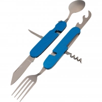 Многофункциональный походный нож (ложка,вилка,нож) 6-в-1, синий купить в Казани