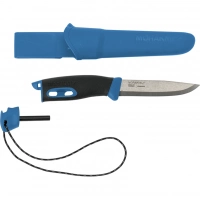 Нож с фиксированным лезвием Morakniv Companion Spark (S) Blue, сталь Sandvik 12C27, рукоять резина/пластик купить в Казани