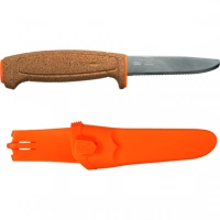 Нож с фиксированным лезвием Morakniv Floating Serrated Knife, сталь Sandvik 12C27, рукоять пробковая купить в Казани