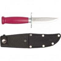 Нож с фиксированным лезвием Morakniv Scout 39 Safe Cerise, сталь Sandvik 12С27, рукоять береза, розовый купить в Казани