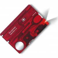 Швейцарская карта Victorinox SwissCard Lite, сталь X50CrMoV15, рукоять ABS-пластик, полупрозрачный красный купить в Казани