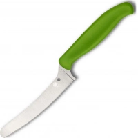 Универсальный кухонный нож Spyderco Z-Cut Offset Kitchen Green, сталь CTS™ — BD1 Alloy, рукоять зеленый полипропилен купить в Казани