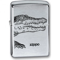 Зажигалка ZIPPO Alligator, с покрытием Brushed Chrome, латунь/сталь, серебристая, матовая, 36x12x56 купить в Казани