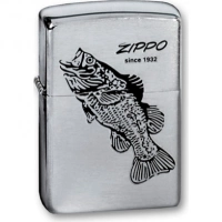 Зажигалка ZIPPO Black Bass Brushed Chrome, латунь с никеле-хром. покрыт., серебр., матов., 36х56х12мм купить в Казани