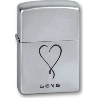 Зажигалка ZIPPO Love Satin Chrome, латунь с никеле-хромовым покрыт., серебр., матовая, 36х56х12 мм купить в Казани