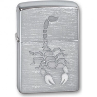 Зажигалка ZIPPO Scorpion Brushed Chrome, латунь с никеле-хром.покрыт., серебр., матов., 36х56х12 мм купить в Казани