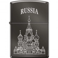 Зажигалка ZIPPO Собор Василия Блаженного, с покрытием Black Ice®, латунь/сталь , чёрная, 36x12x56 мм купить в Казани